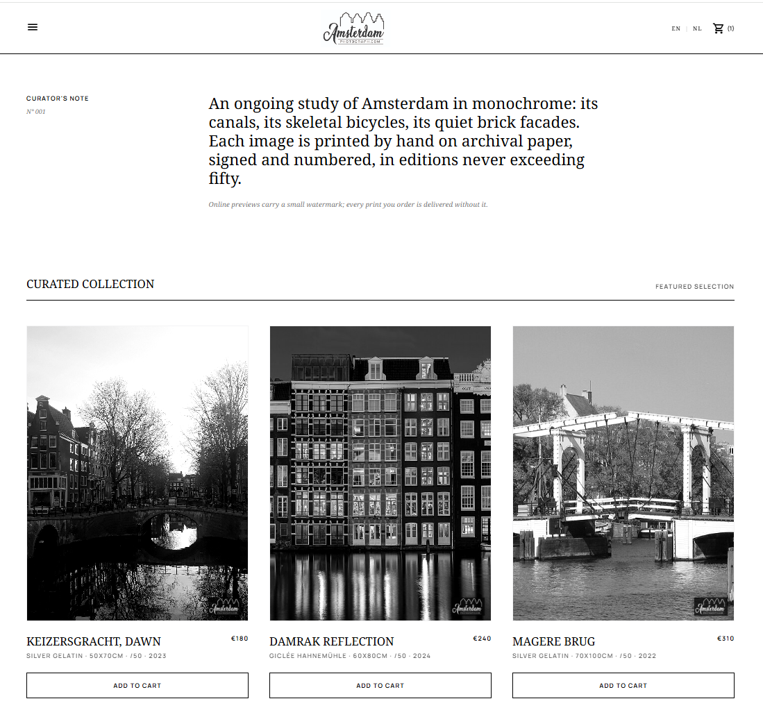 Homepage van AmsterdamPhotograph.com